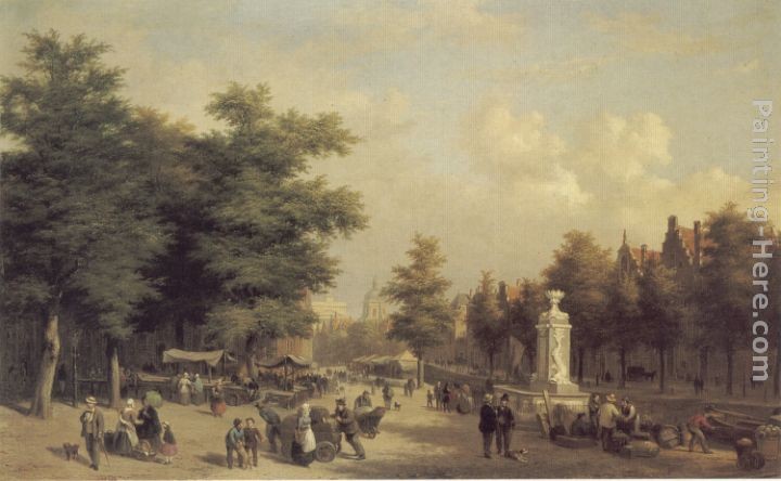 Hubertus van Hove A View of Amsterdam Market